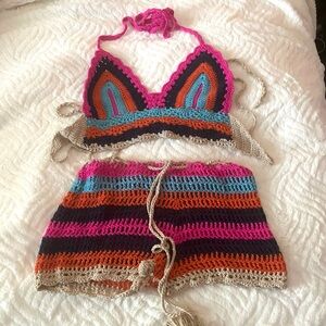 Colorful Crochet matching set